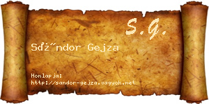 Sándor Gejza névjegykártya