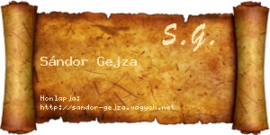 Sándor Gejza névjegykártya