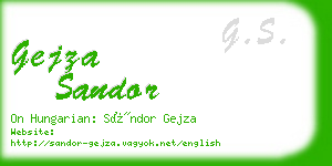 gejza sandor business card